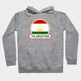 Tajikistan Country Badge - Tajikistan Flag Hoodie